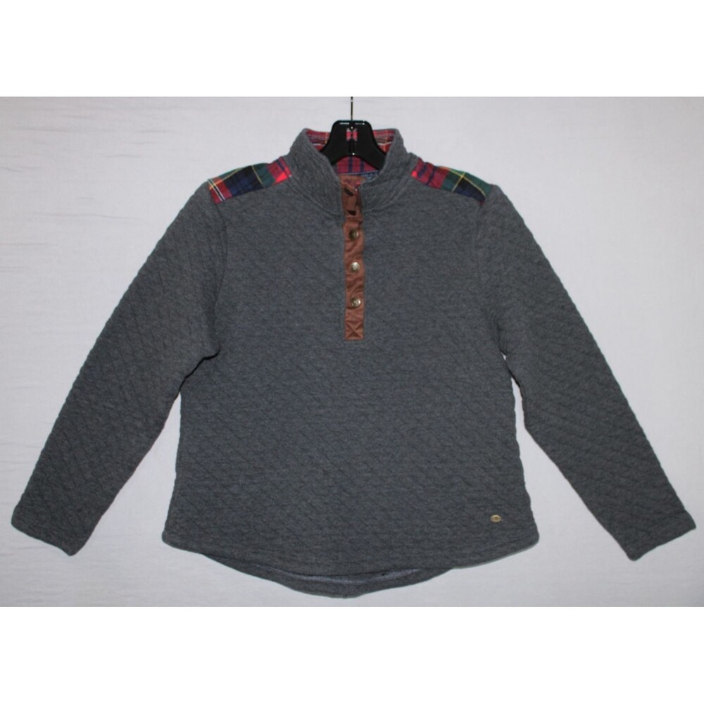Legendary Whitetails 1/4 Button Jacket Flannel Accent Womens Medium Gray
